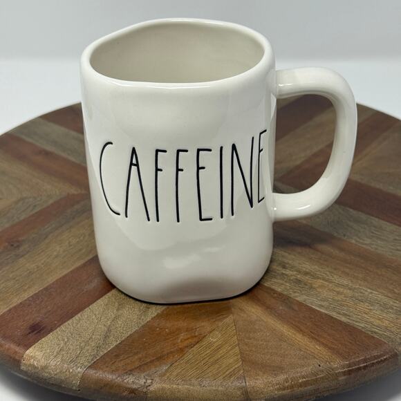 Rae Dunn Artisan Collection By Magenta White Ceramic CAFFEINE Mug Farmhouse - Picture 1 of 8